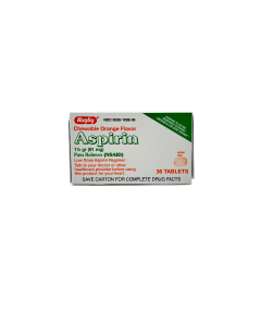 Rugby Aspirin Chewable Orange Flavor - 81 Mg